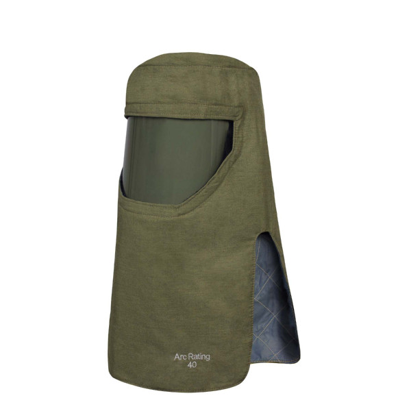 40 cal ArcGuard Revolite Arc Flash Hood with Faceshield in Olive